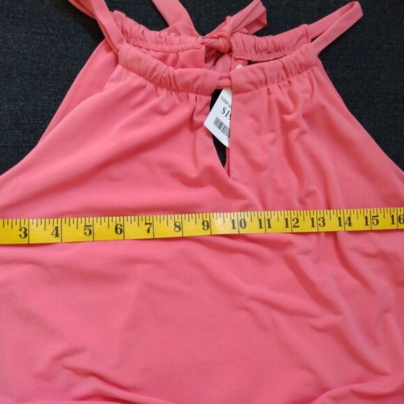BNWT VALERIE BERTINELLI HALTER STYLE SHORT DRESS BEAUTIFUL CORAL SIZE 14 - Picture 7 of 8